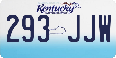 KY license plate 293JJW