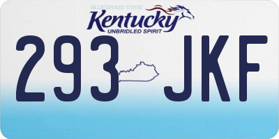 KY license plate 293JKF