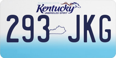 KY license plate 293JKG