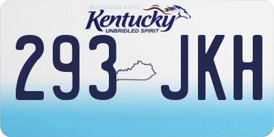 KY license plate 293JKH
