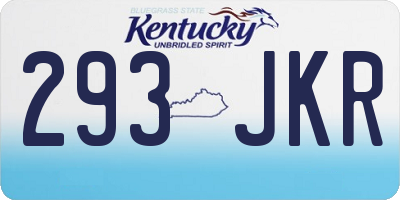 KY license plate 293JKR