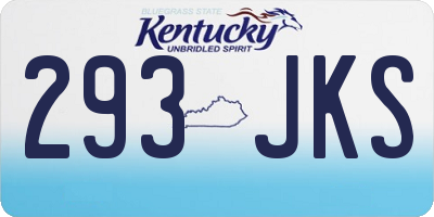 KY license plate 293JKS