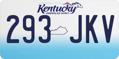 KY license plate 293JKV