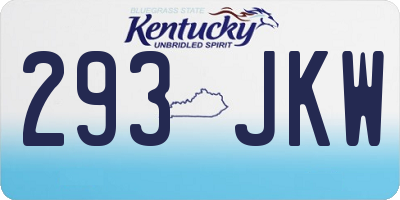 KY license plate 293JKW
