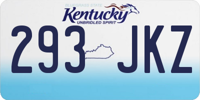 KY license plate 293JKZ