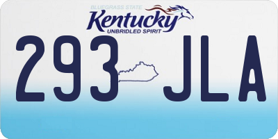 KY license plate 293JLA