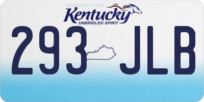 KY license plate 293JLB