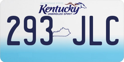 KY license plate 293JLC