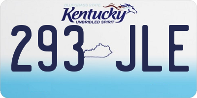 KY license plate 293JLE