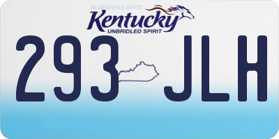 KY license plate 293JLH