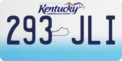 KY license plate 293JLI