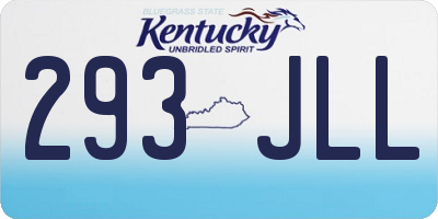 KY license plate 293JLL