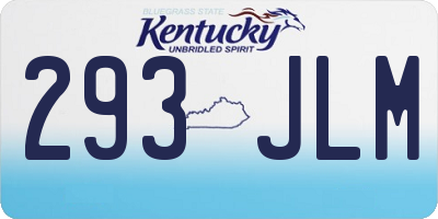 KY license plate 293JLM