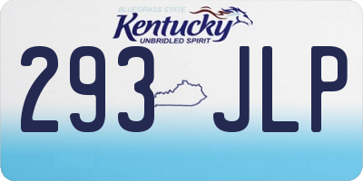 KY license plate 293JLP