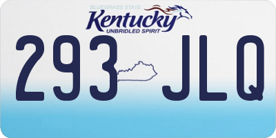 KY license plate 293JLQ