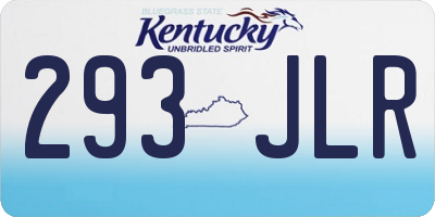 KY license plate 293JLR