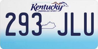KY license plate 293JLU