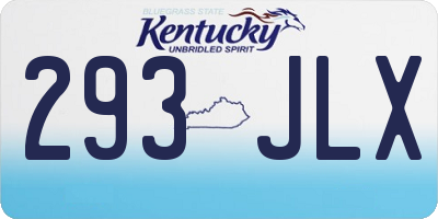 KY license plate 293JLX
