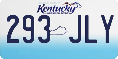 KY license plate 293JLY