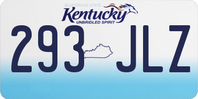 KY license plate 293JLZ