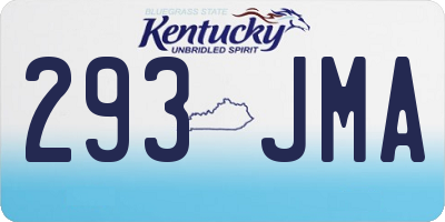 KY license plate 293JMA