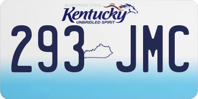 KY license plate 293JMC