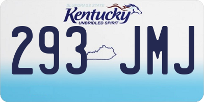 KY license plate 293JMJ