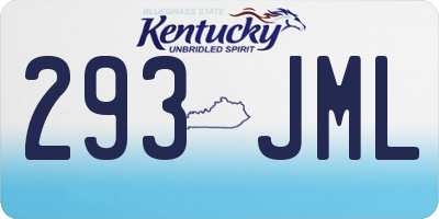 KY license plate 293JML