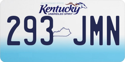KY license plate 293JMN