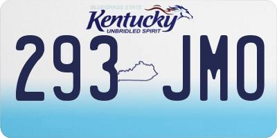KY license plate 293JMO