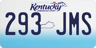 KY license plate 293JMS