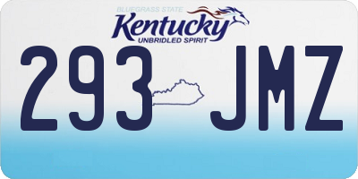 KY license plate 293JMZ
