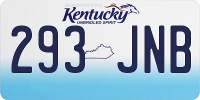 KY license plate 293JNB