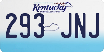 KY license plate 293JNJ