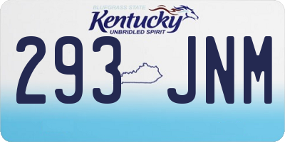 KY license plate 293JNM