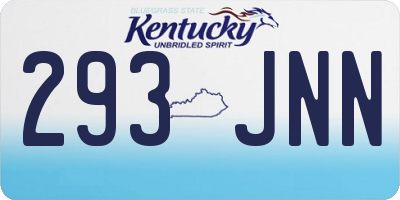 KY license plate 293JNN