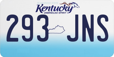 KY license plate 293JNS