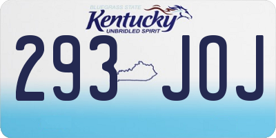 KY license plate 293JOJ