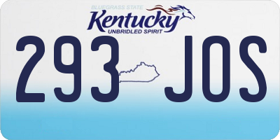KY license plate 293JOS