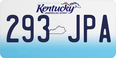 KY license plate 293JPA