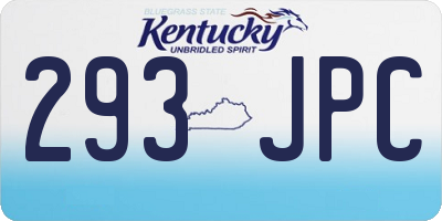 KY license plate 293JPC