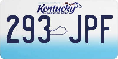 KY license plate 293JPF