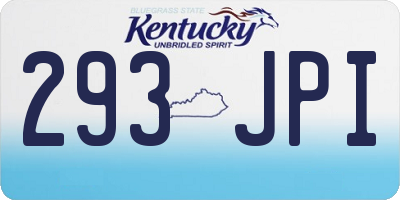 KY license plate 293JPI