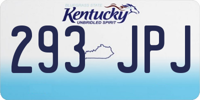 KY license plate 293JPJ