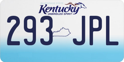 KY license plate 293JPL