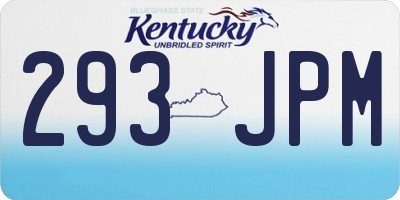 KY license plate 293JPM