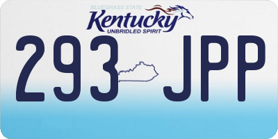 KY license plate 293JPP