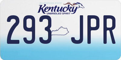 KY license plate 293JPR