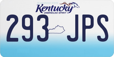 KY license plate 293JPS