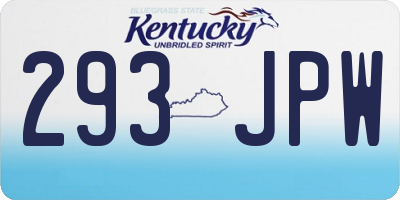 KY license plate 293JPW